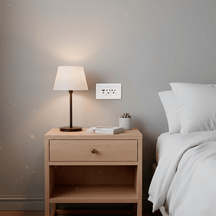 Toma + Conector Usb Doble Blanco