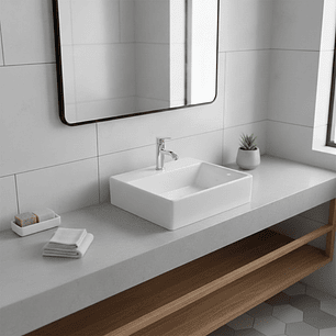 Combo Lavamanos Pequeño Rectangular+griferia Mezcladora C707