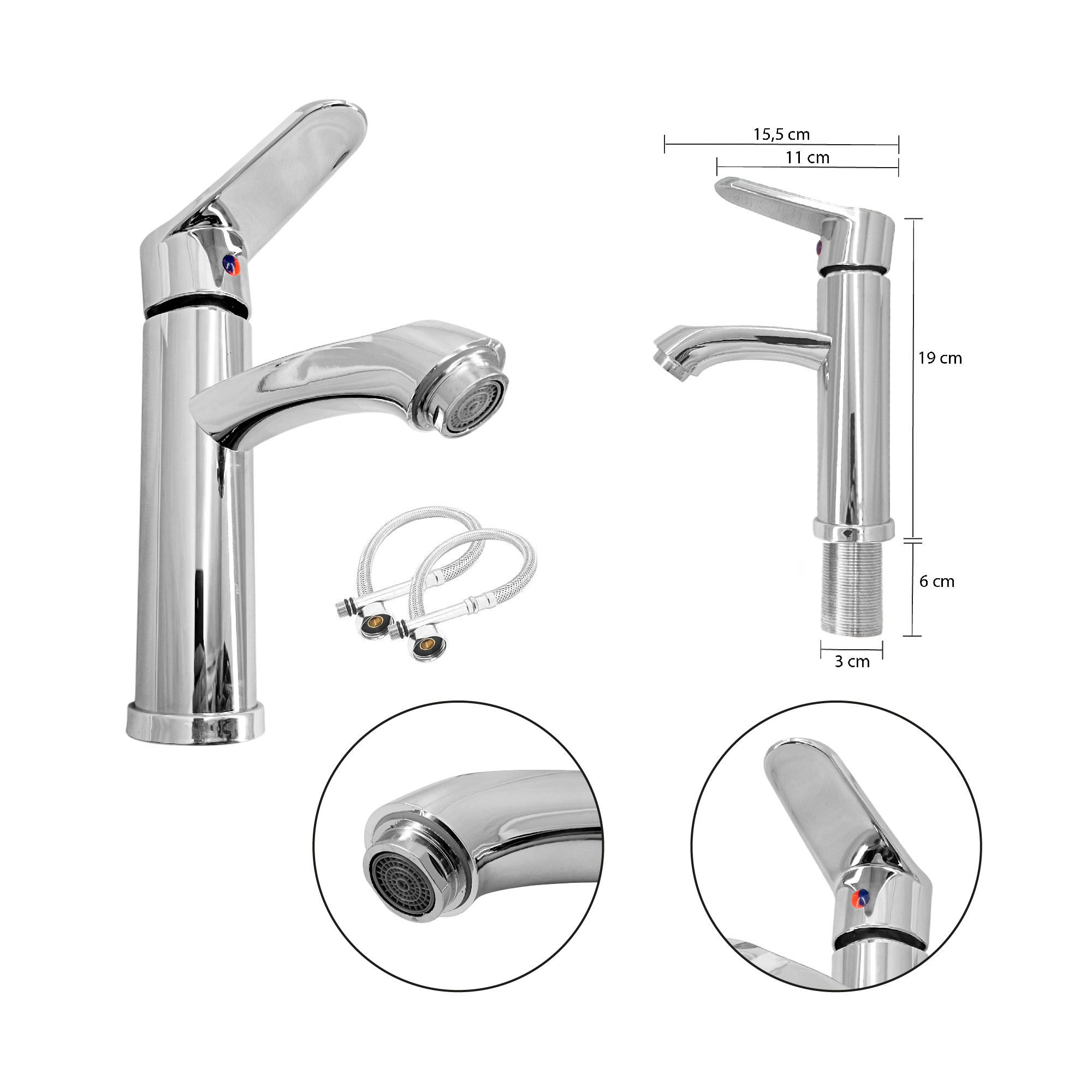 Combo Lavamanos Pequeño Rectangular+griferia Mezcladora C707