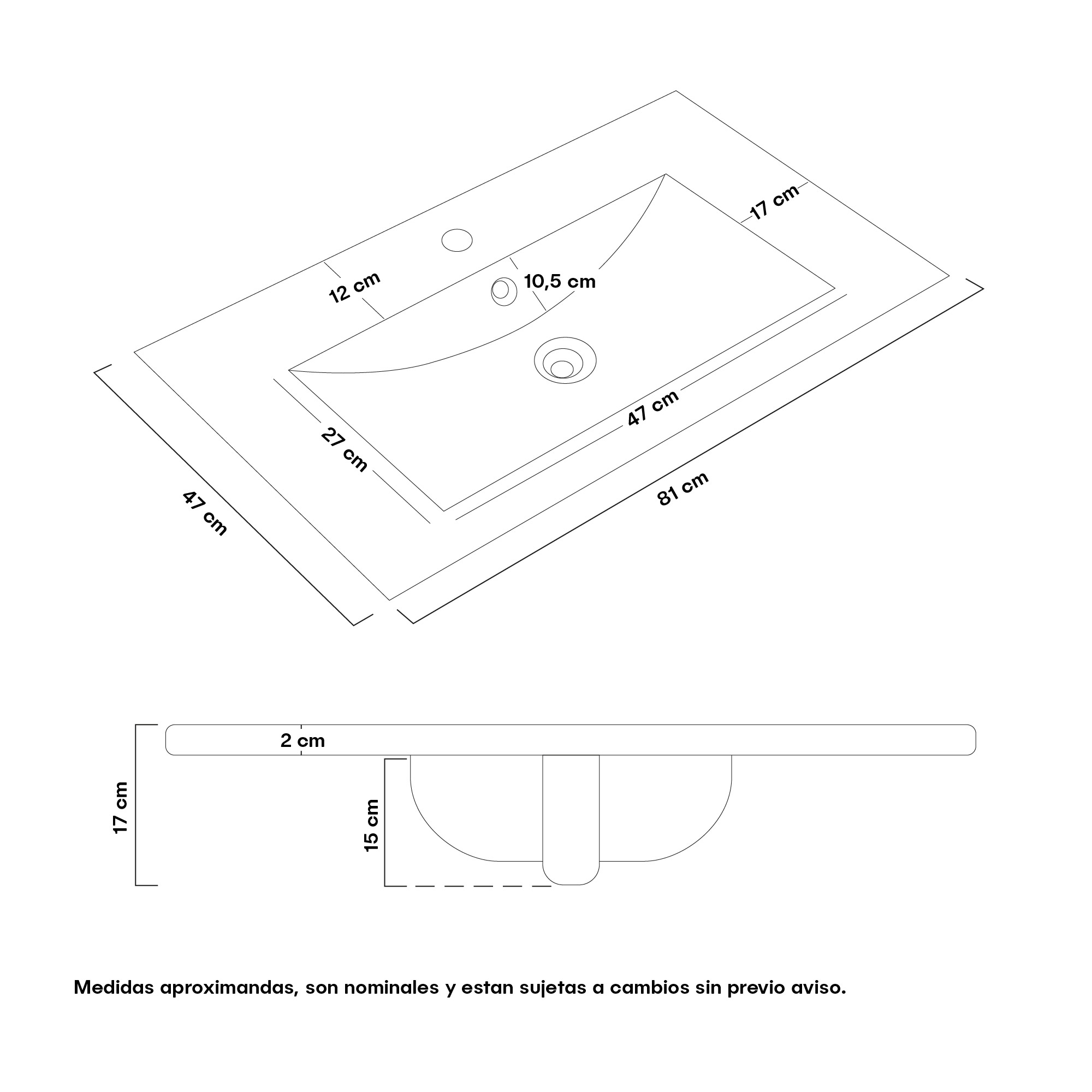 Placa Lavamanos Blanco Submontar PL-81