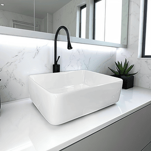 Combo Lavamanos Y Griferia De Lujo Negro C869