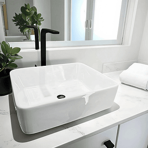 Combo Lavamanos Y Griferia De Lujo Negro C882