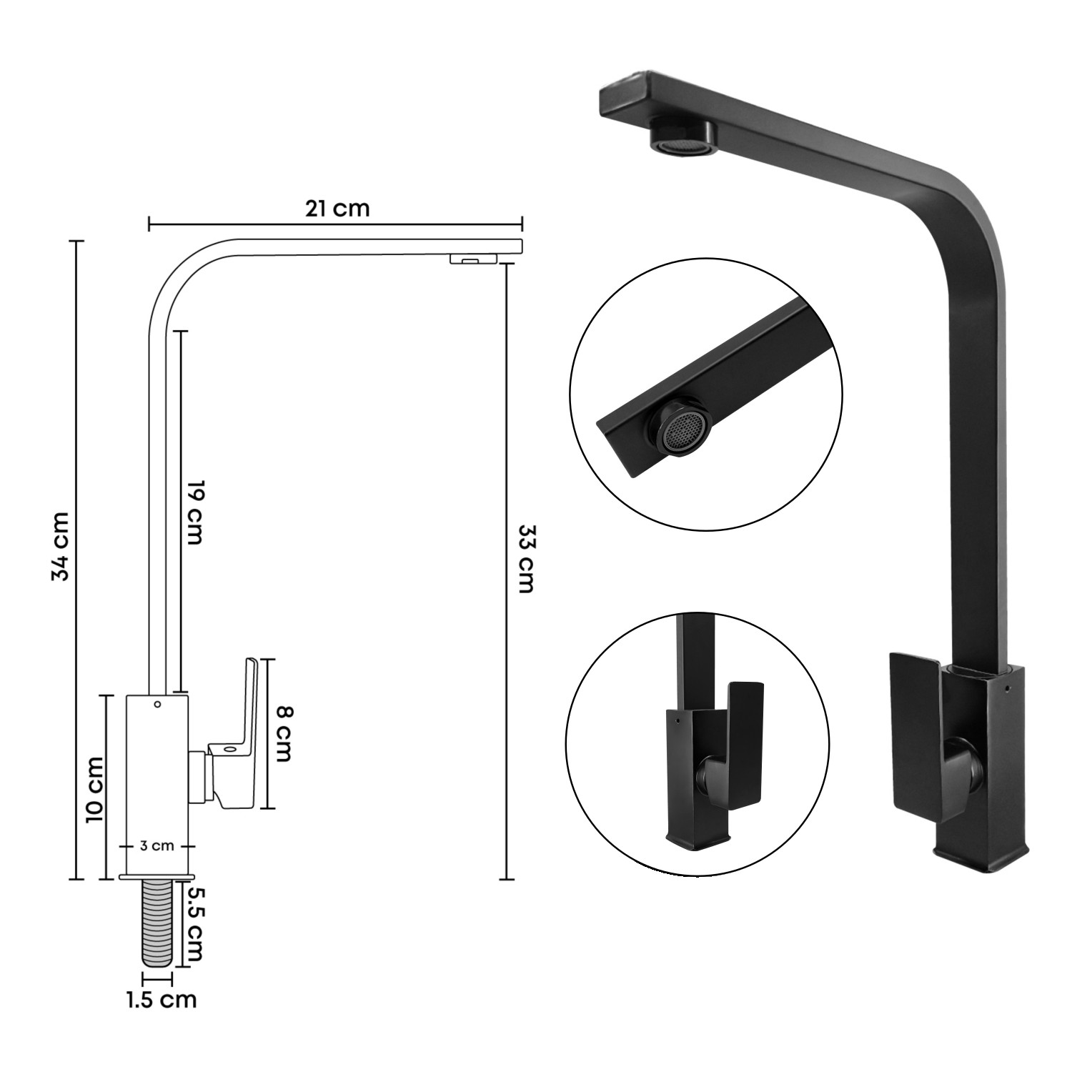 Combo Lavamanos Y Griferia De Lujo Negro C882