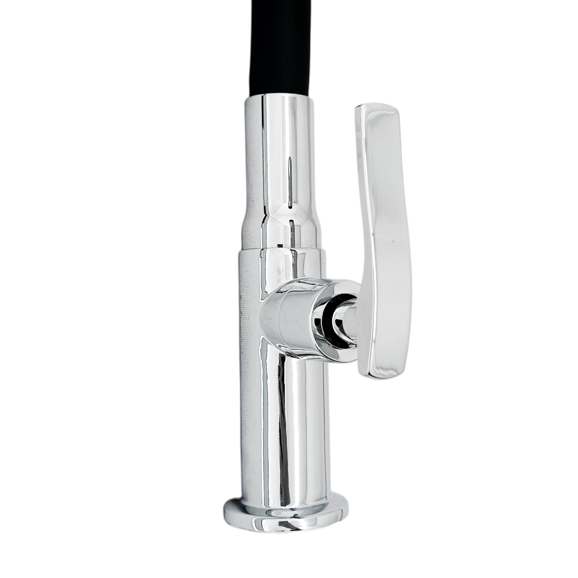 Griferia Lavaplatos Agua Fria Cuello Flexible Manguera Negra 