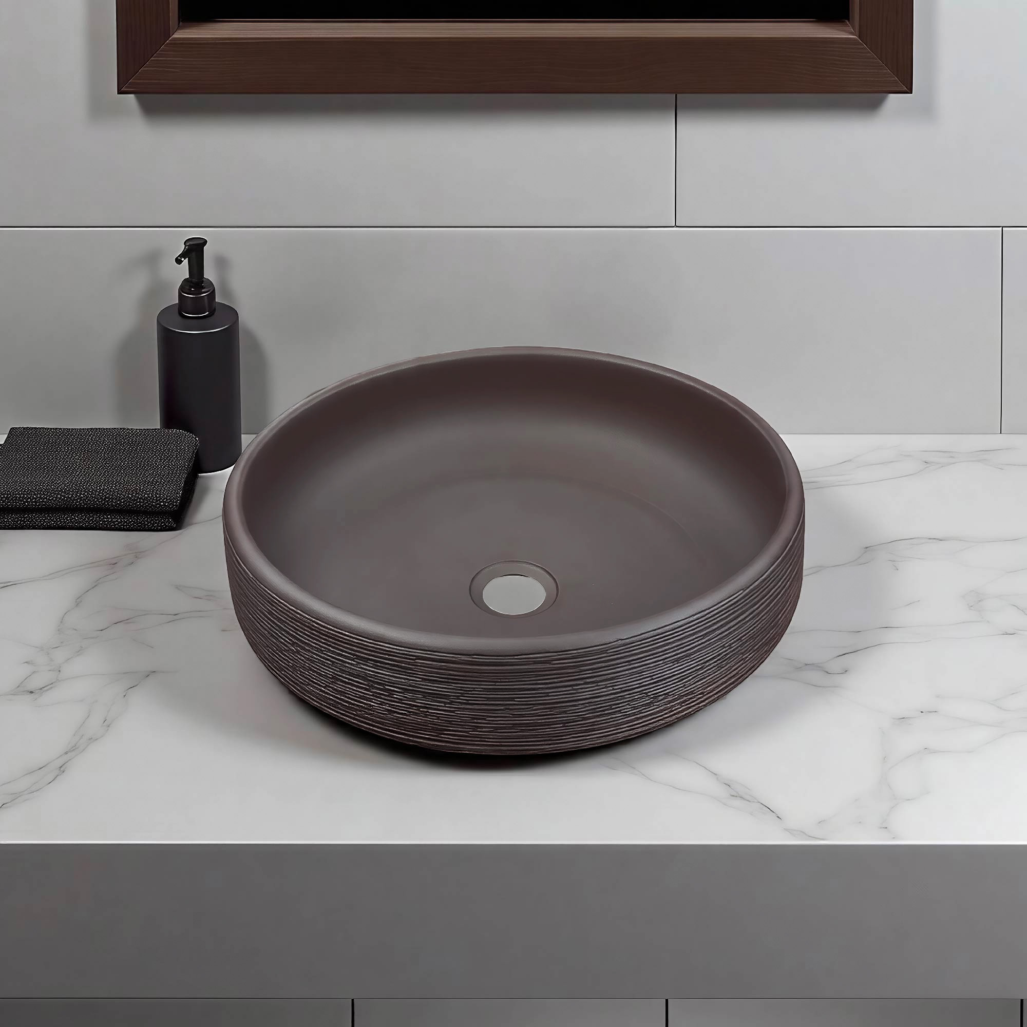 Lavamanos Rustico Redondo Granito