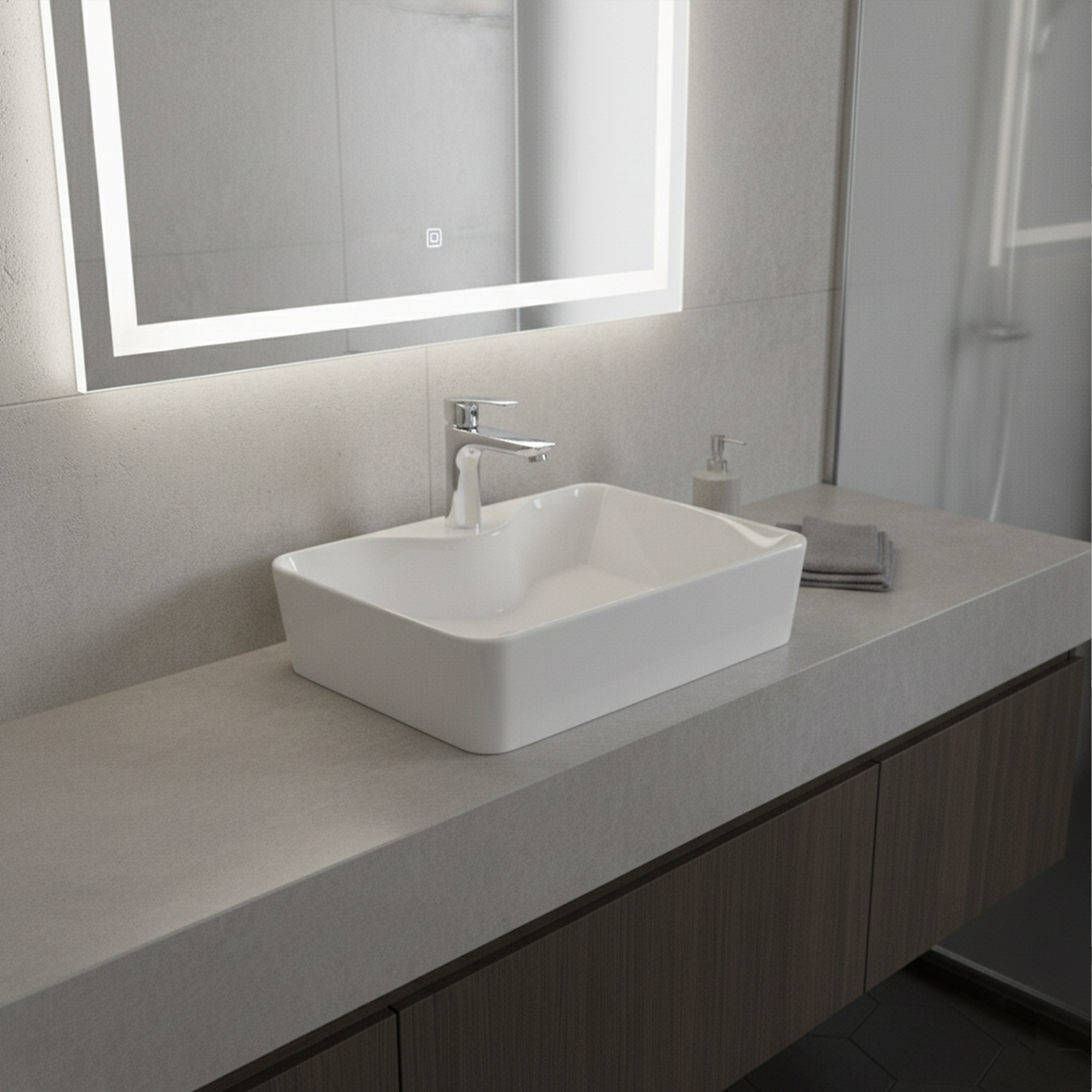 Combo Lavamanos + Grifería Mezclador Y Desagüe C1220