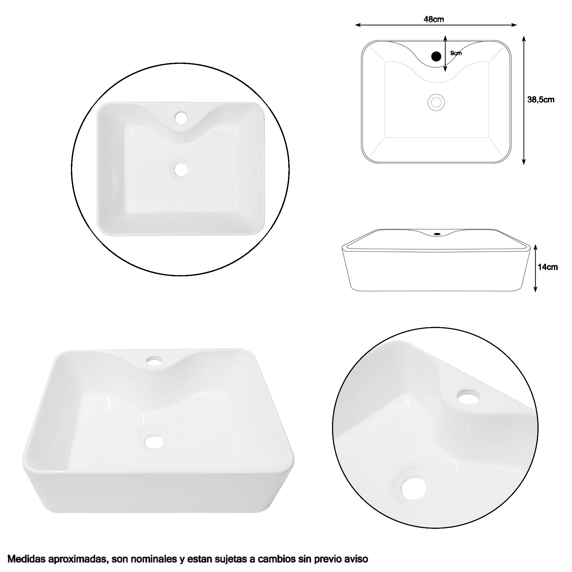 Combo Lavamanos + Grifería Mezclador Y Desagüe C1220