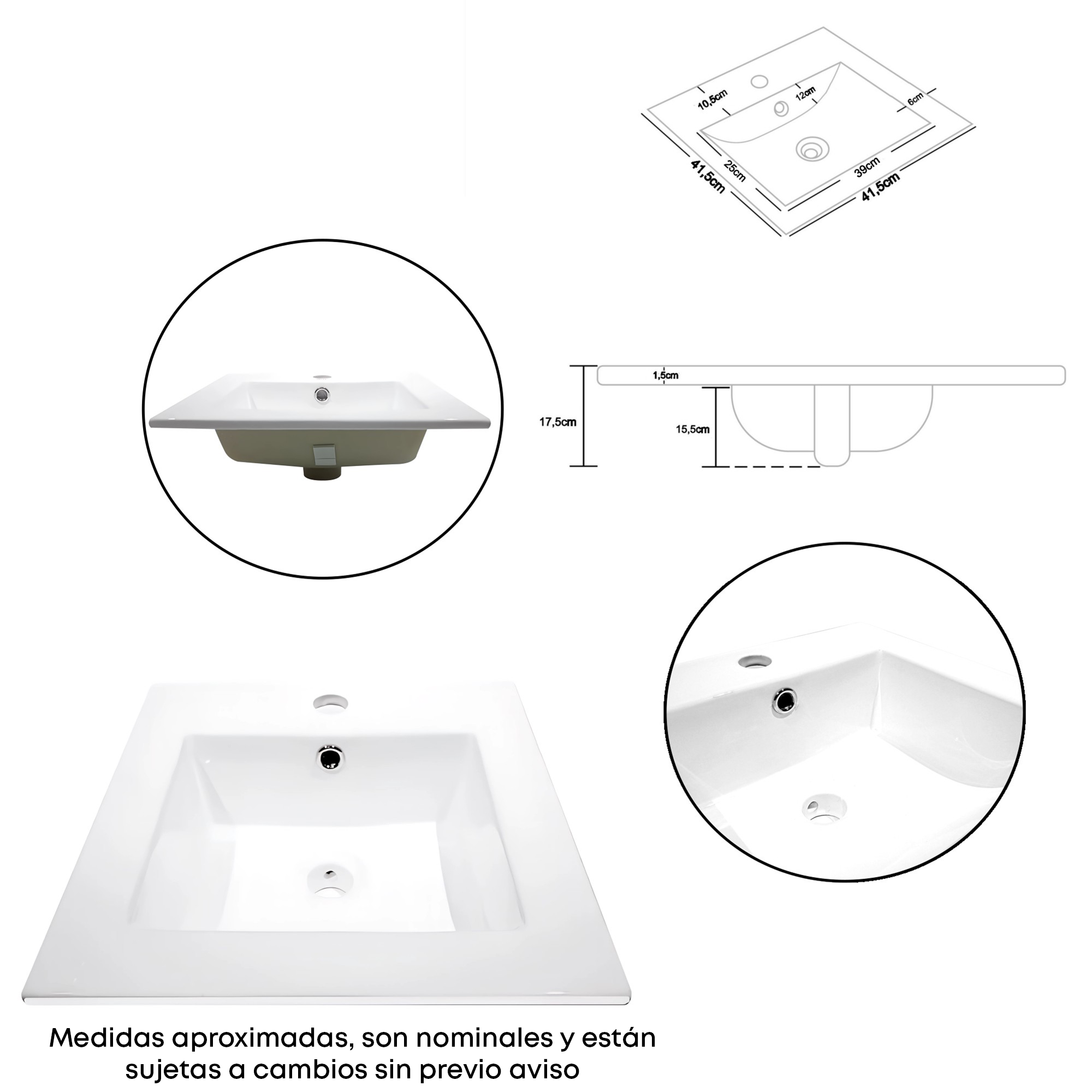 Combo Lavamanos + Grifería Mezclador y Desague C1223