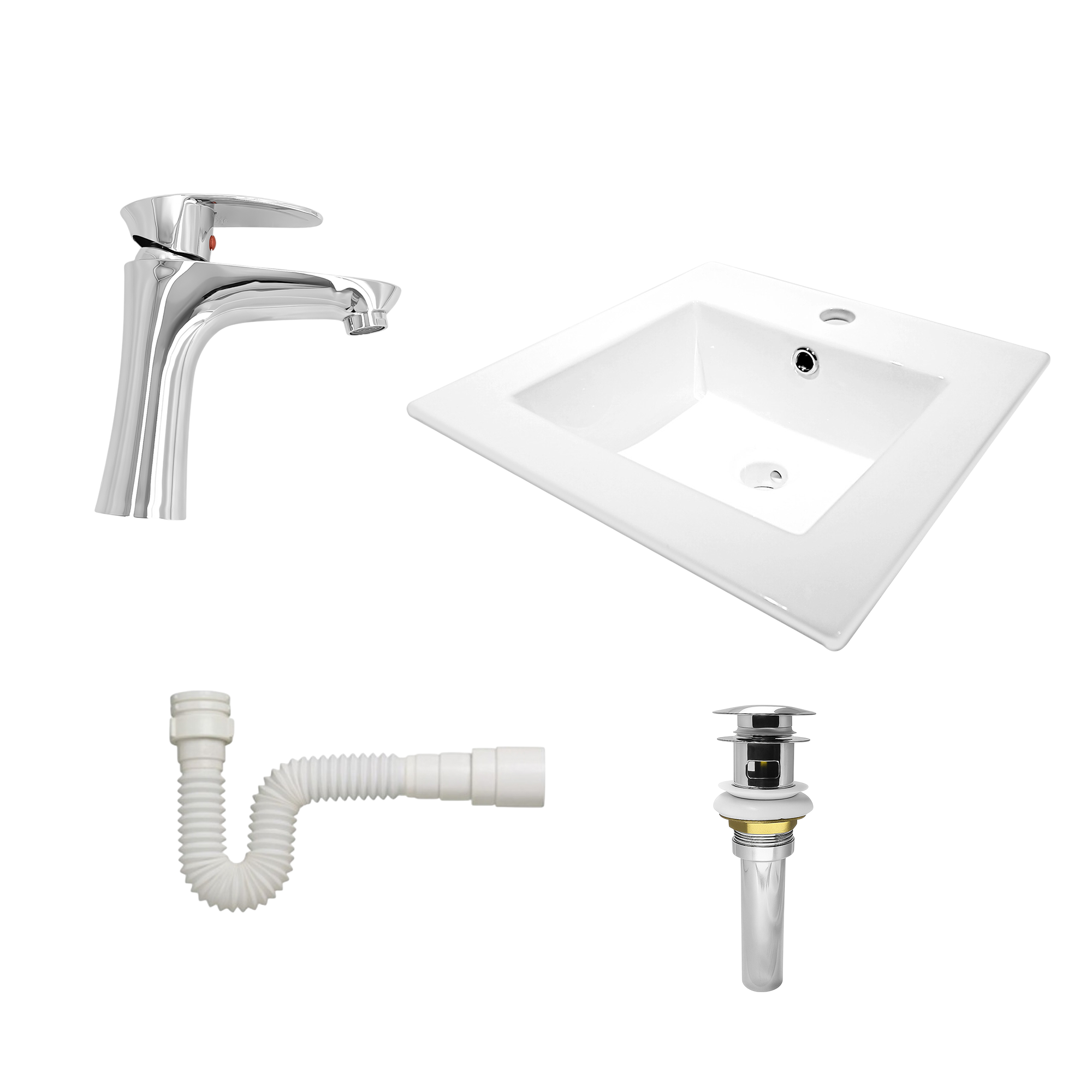 Combo Lavamanos + Grifería Mezclador y Desague C1223