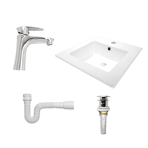 Combo Lavamanos + Grifería Mezclador y Desague C1223