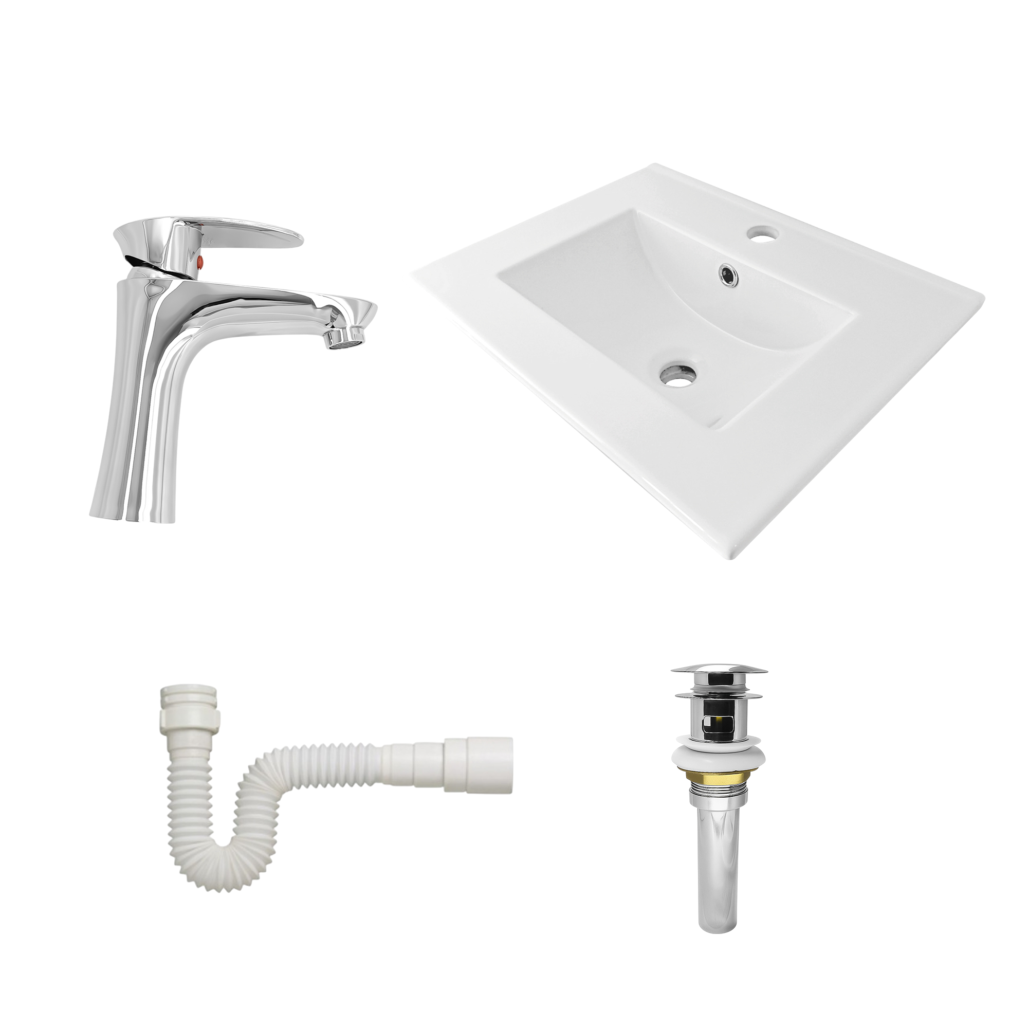 Combo Lavamanos + Grifería Mezclador y Desague C1224