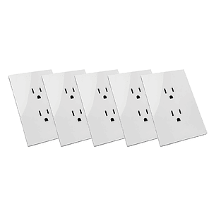 Pack X 5 Toma Doble Tipo Invisible Blanco C1218 