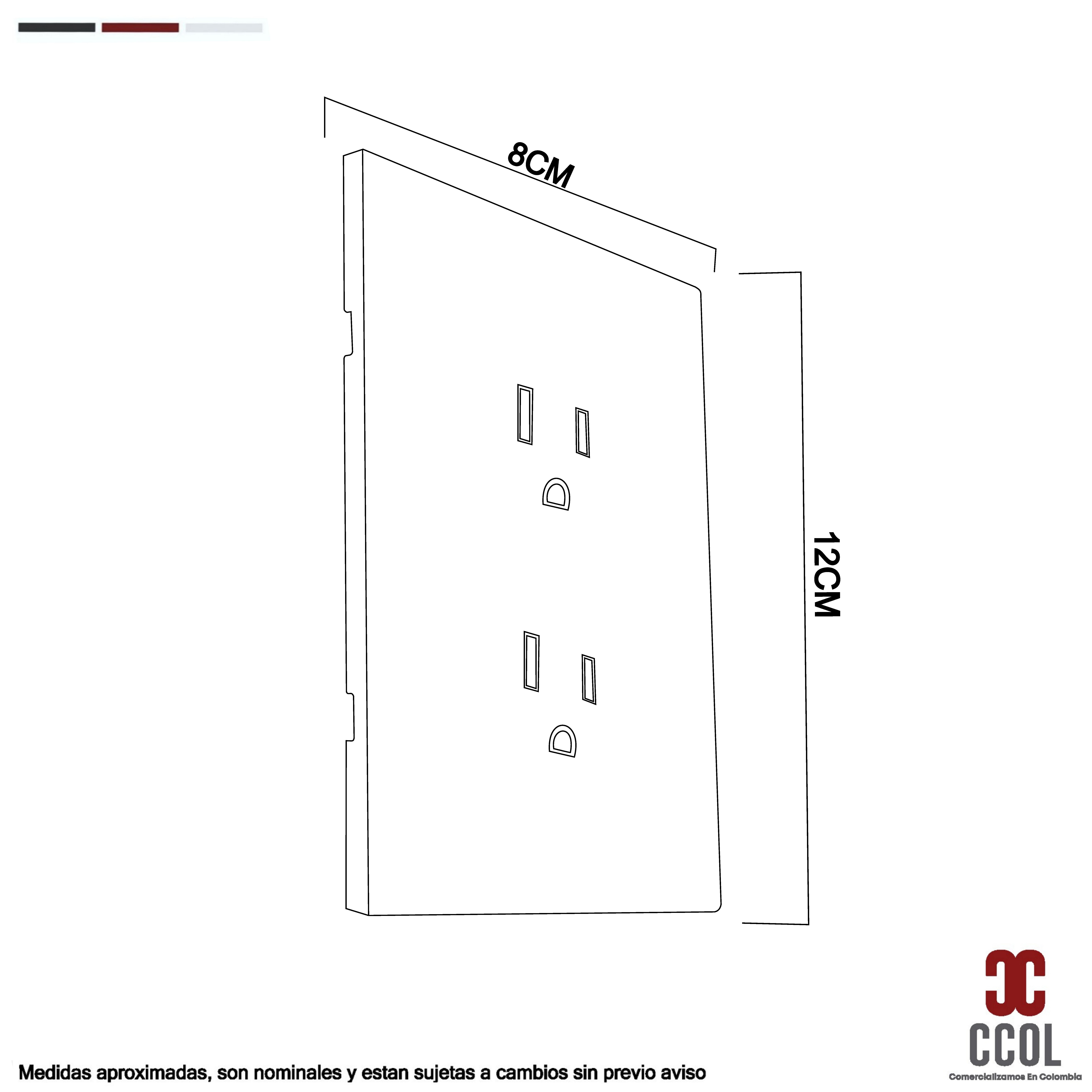Pack X 10 Toma Doble Tipo Invisible Blanco C1219 Blanco
