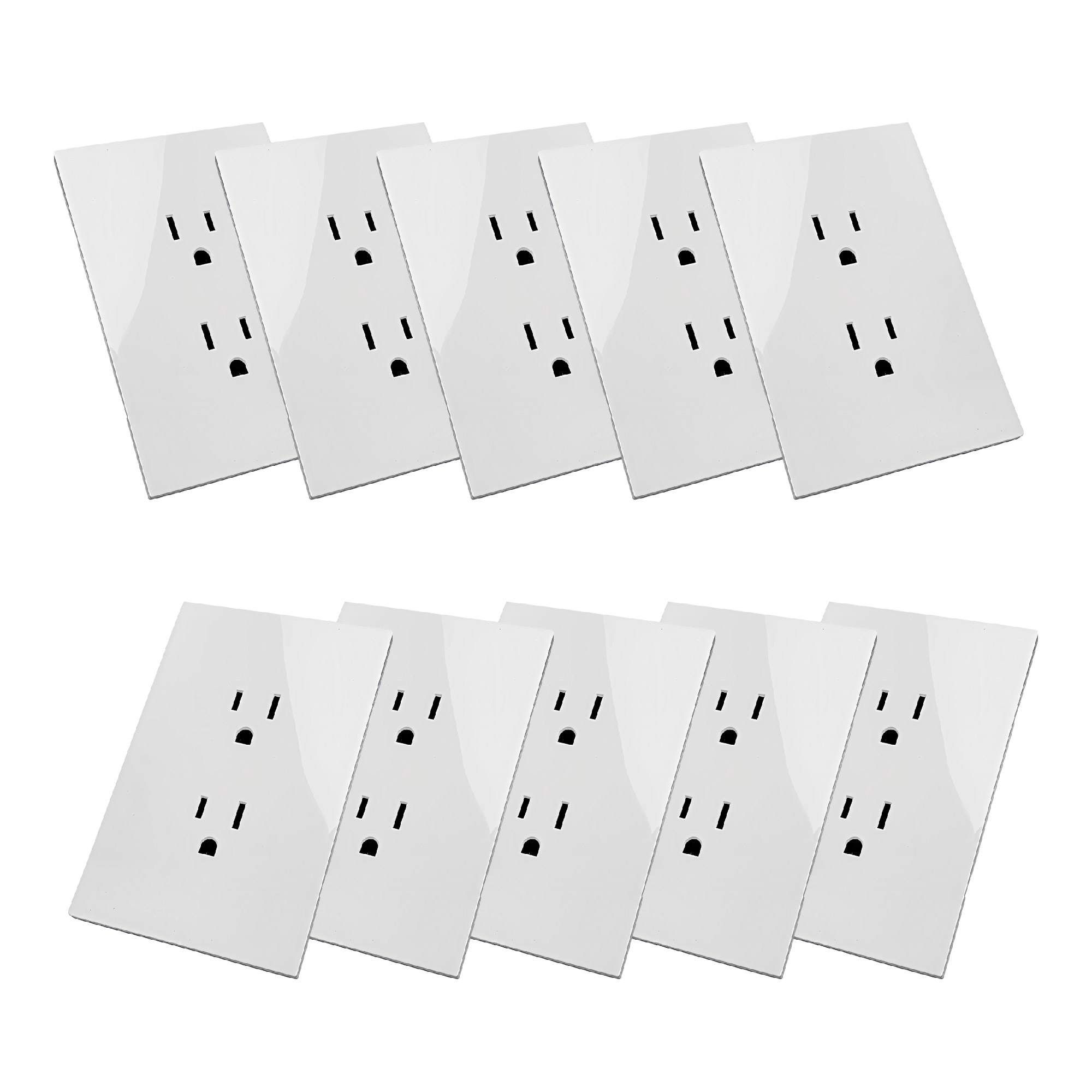 Pack X 10 Toma Doble Tipo Invisible Blanco C1219 Blanco