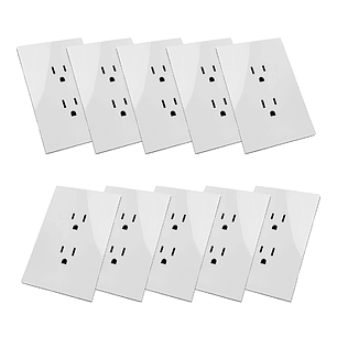 Pack X 10 Toma Doble Tipo Invisible Blanco C1219 Blanco