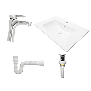 Combo Lavamanos + Grifería Mezclador y Desagüe C1227