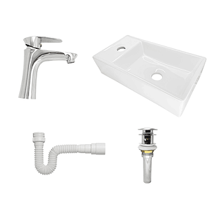 Combo Lavamanos + Grifería Mezclador y Desagüe C1228 