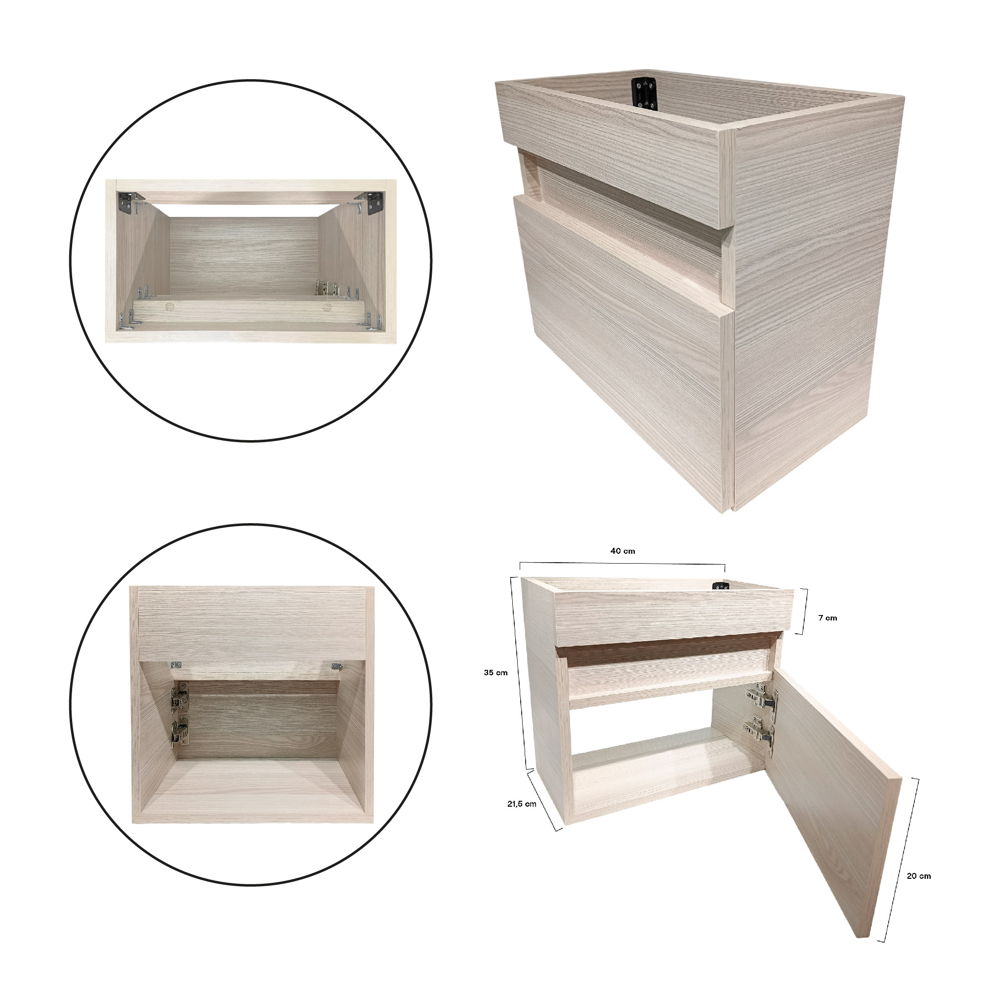 Combo Mueble Vanitory Merano C1273 Beige Un Agujero