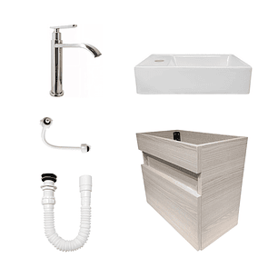 Combo Mueble Vanitory Merano C1274 Beige Un Agujero