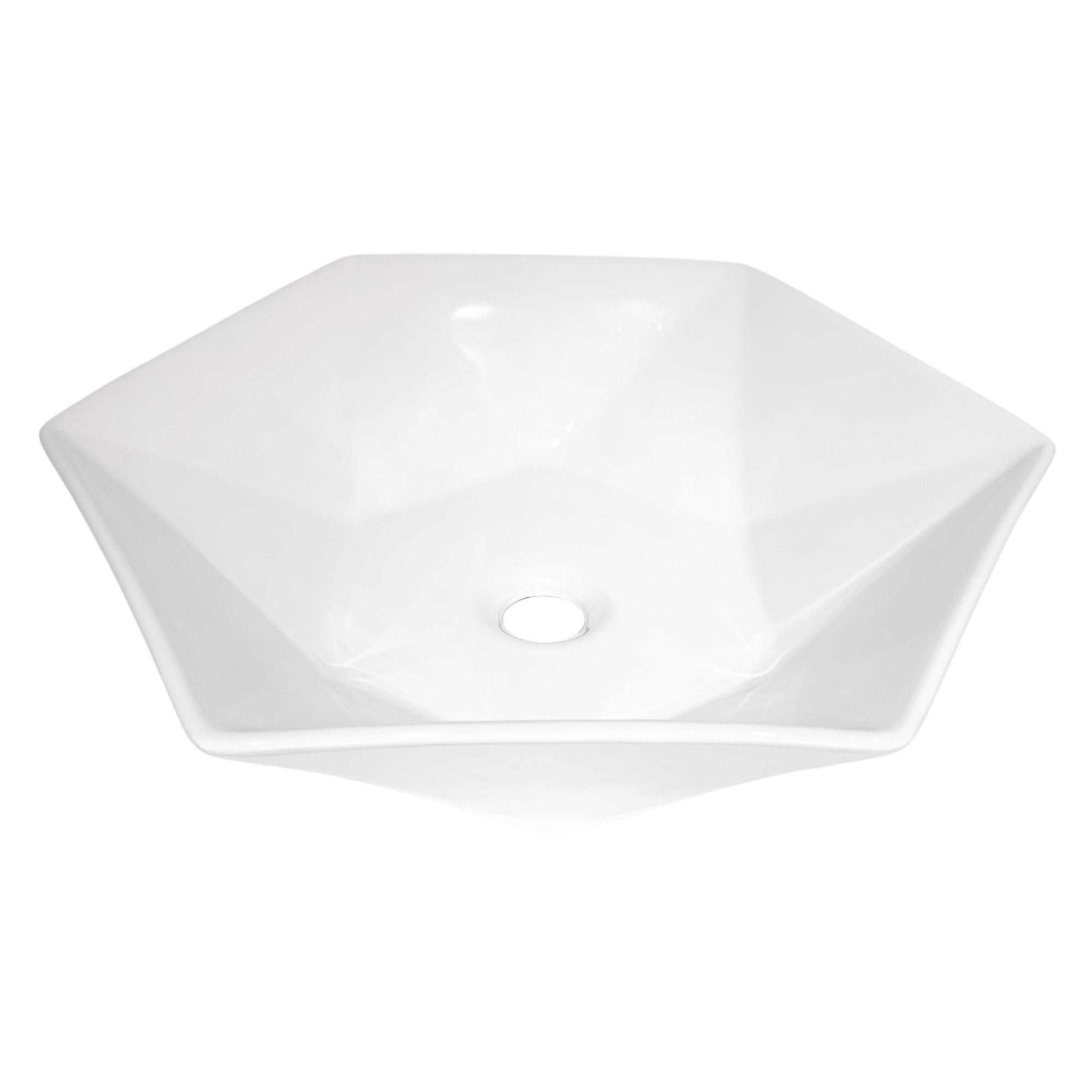 Lavamanos Moderno Hexagonal Lujo Blanco 13cm*40cm*40cm