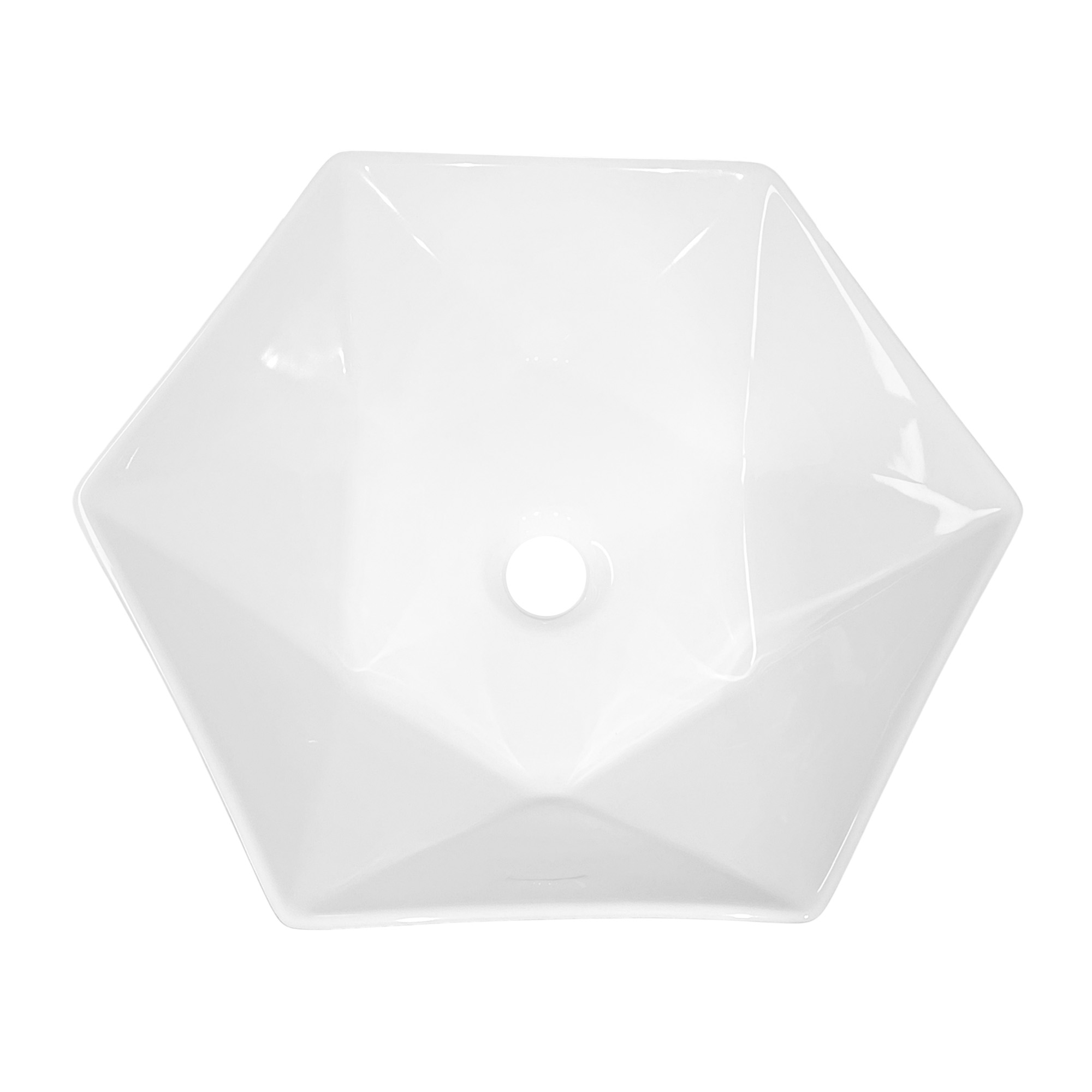 Lavamanos Moderno Hexagonal Lujo Blanco 13cm*40cm*40cm