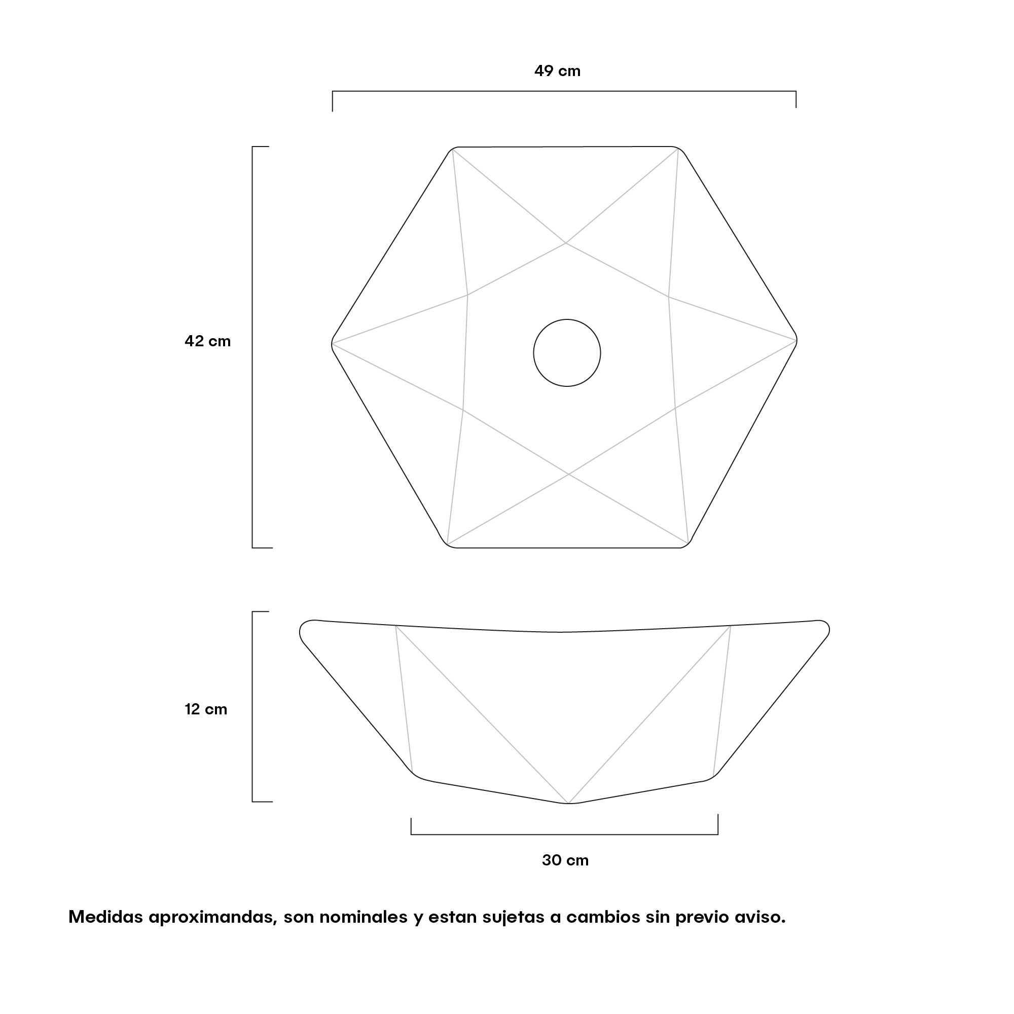 Lavamanos Moderno Hexagonal Lujo Blanco 13cm*40cm*40cm