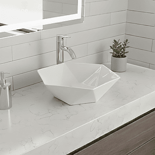 Lavamanos Moderno Hexagonal Lujo Blanco 13cm*40cm*40cm