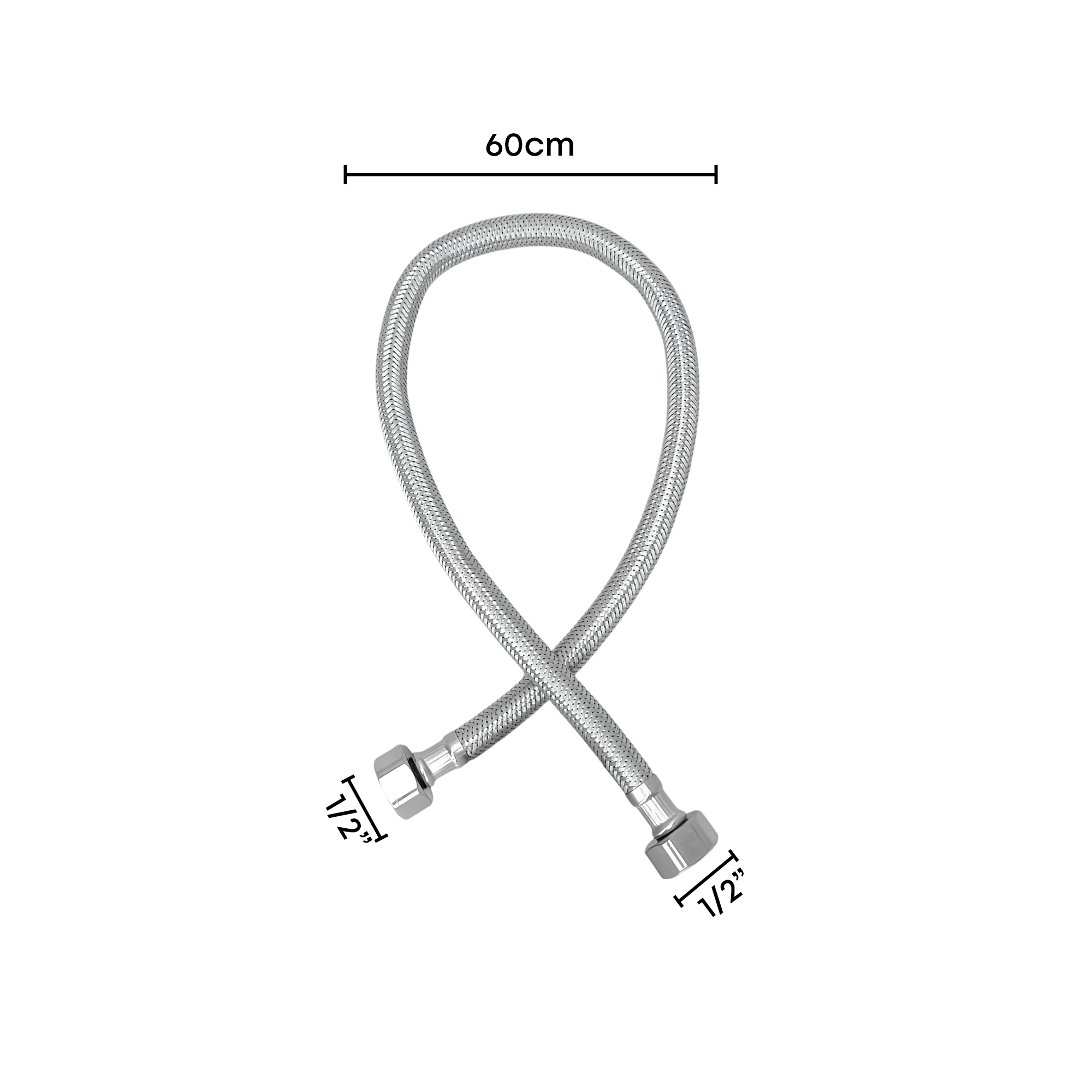 Flexible Nylon He-hi M10x1 X 1/2 60 cm 