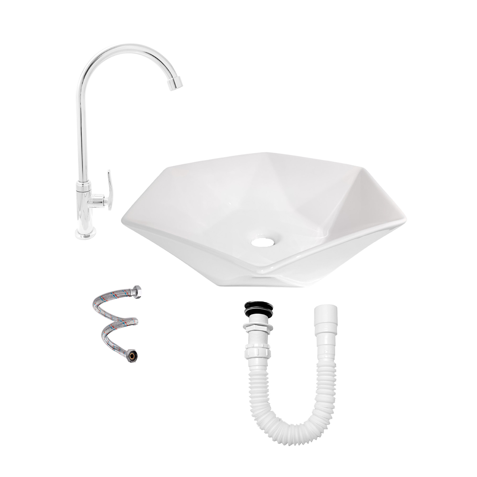 COMBO LAVAMANOS Y GRIFERIA AGUA FRIA C920