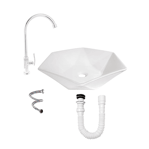 COMBO LAVAMANOS Y GRIFERIA AGUA FRIA C920