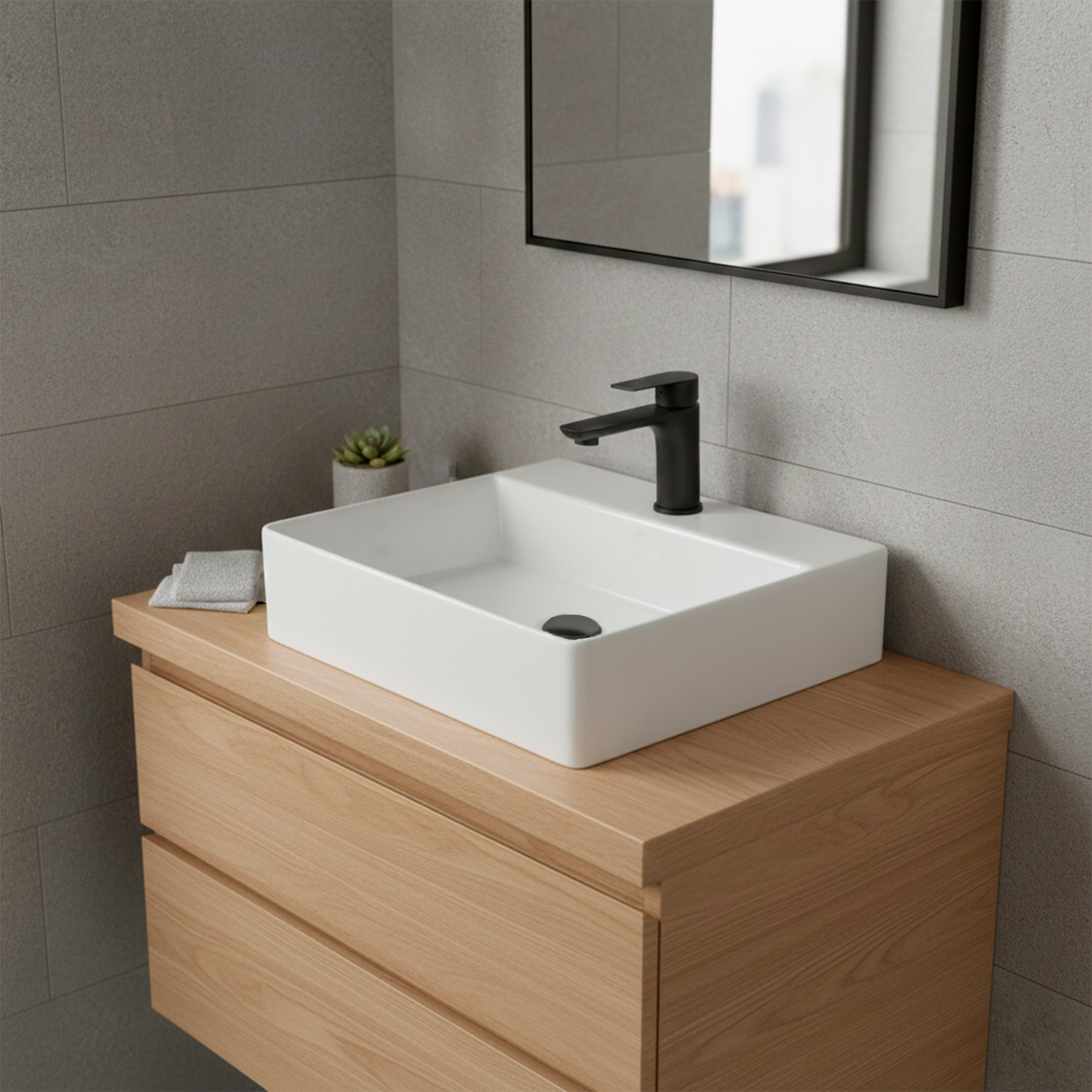 Combo Lavamanos + Grifería Mezclador + Push + Sifón C1240