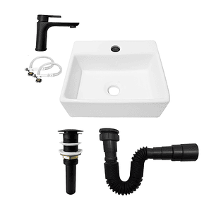 Combo Lavamanos + Grifería Mezclador + Push + Sifón C1240