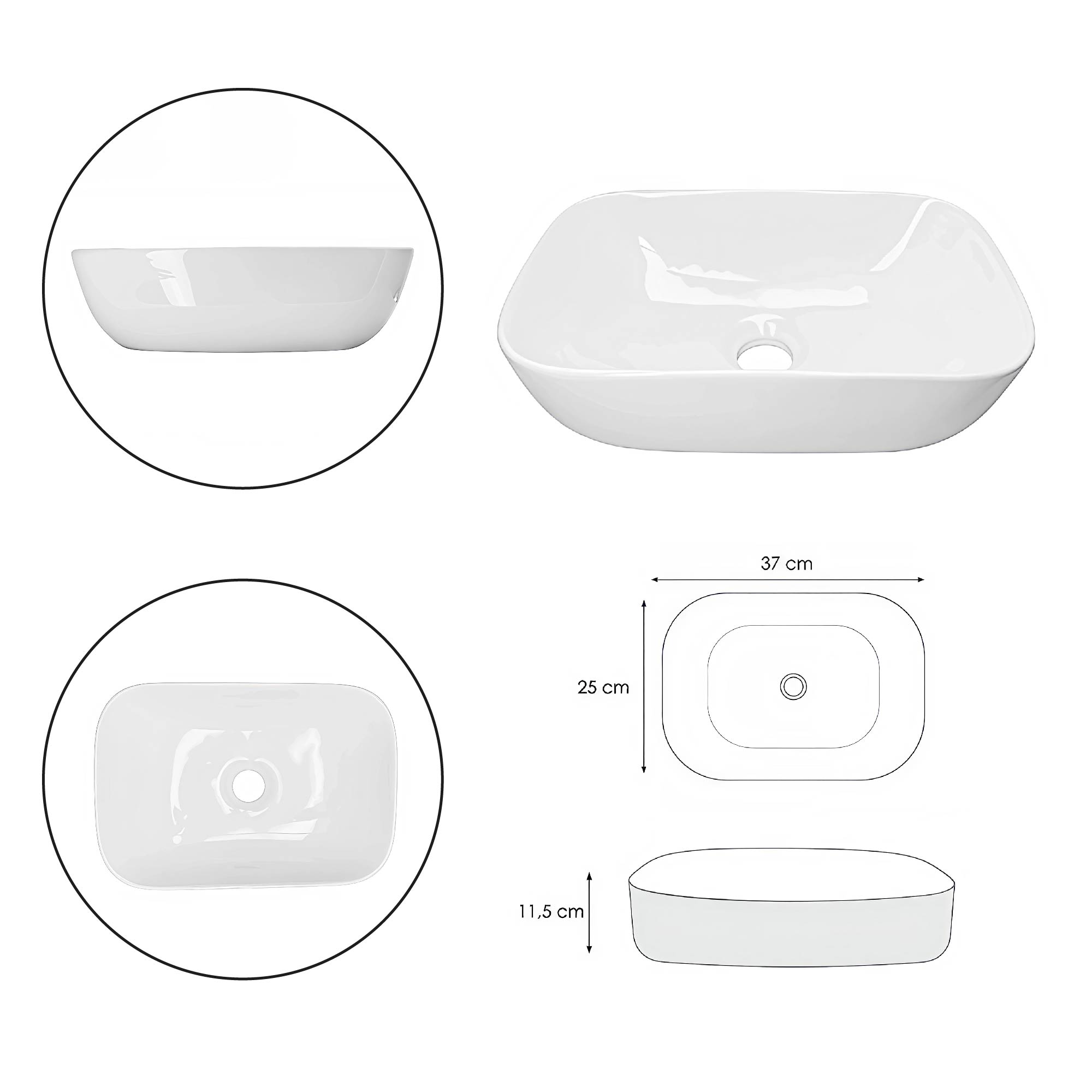 Combo Lavamanos + Griferia Mezclador Y Desague C1260 Blanco Brillante
