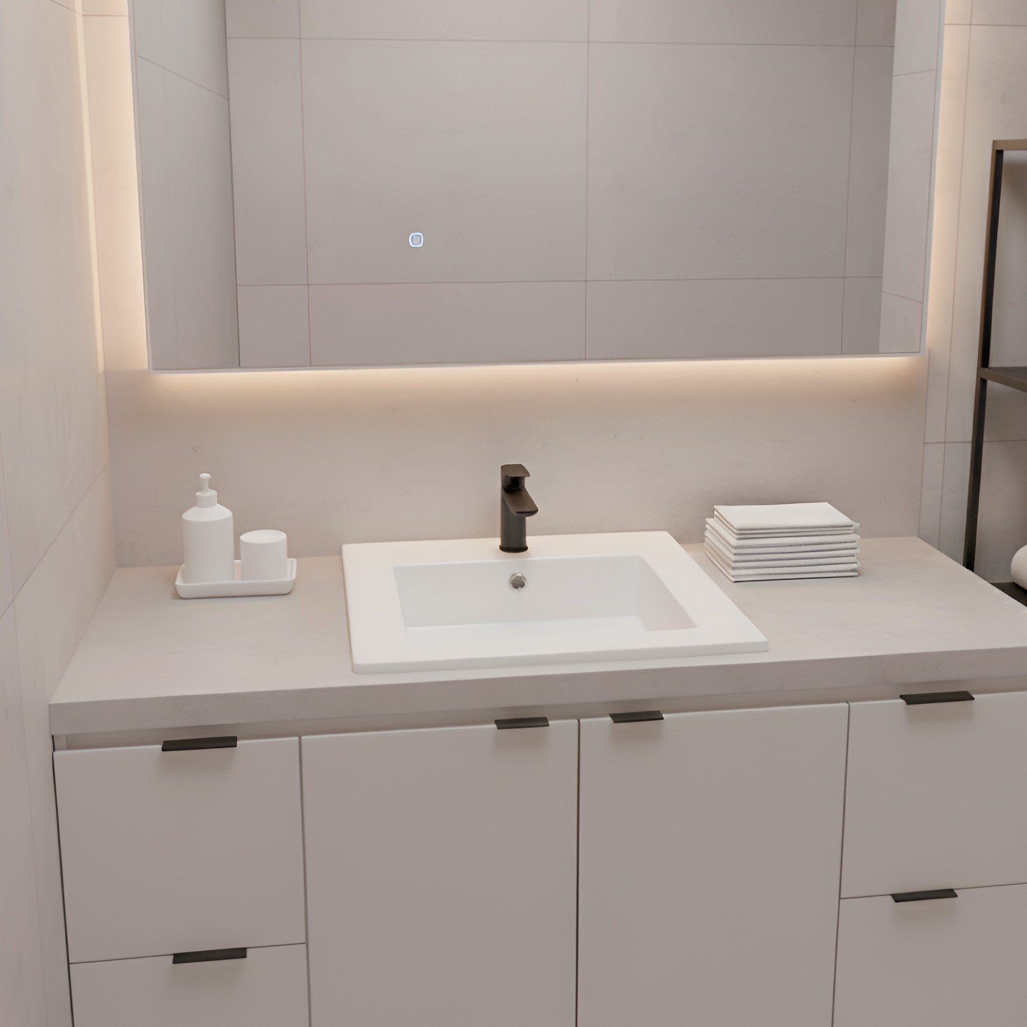 Combo Placa Lavamanos + Grifería Mezclador + Push C1241