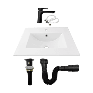 Combo Placa Lavamanos + Grifería Mezclador + Push C1242