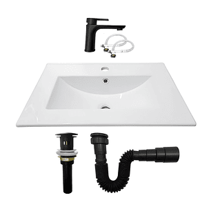 Combo Placa Lavamanos + Grifería Mezclador + Push C1243