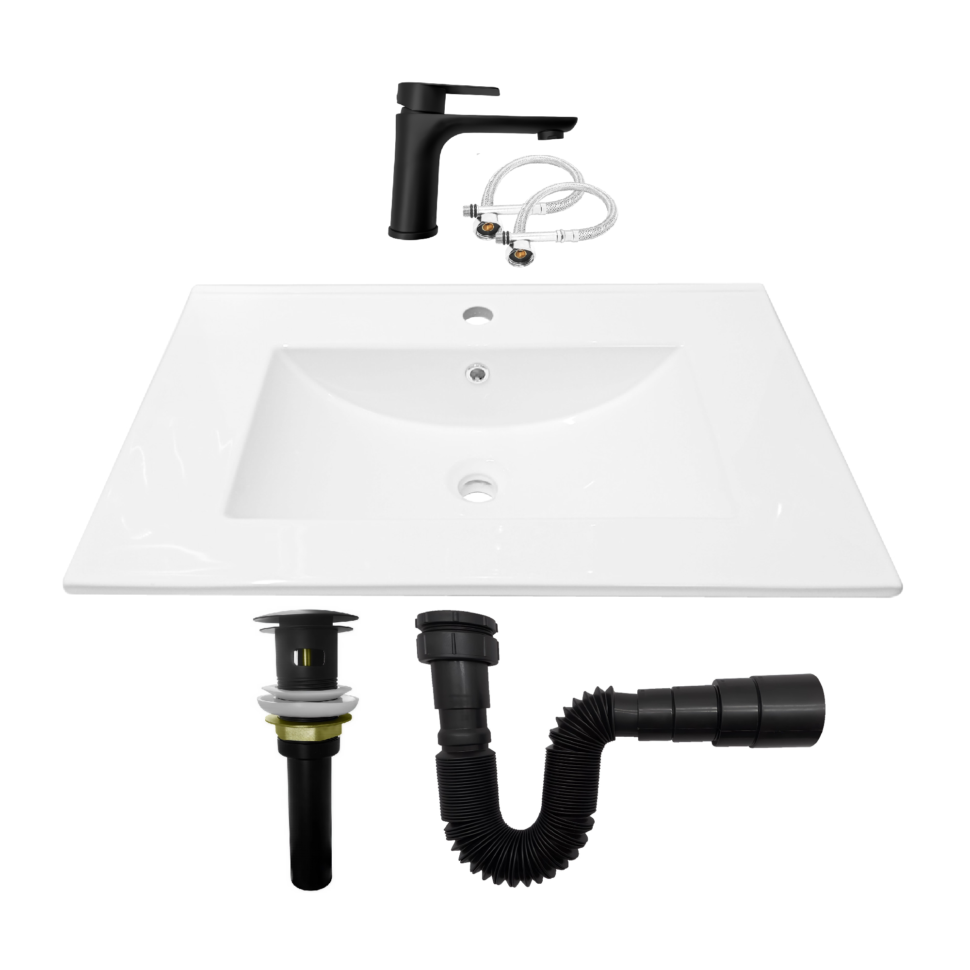 Combo Placa Lavamanos + Grifería Mezclador + Push C1245