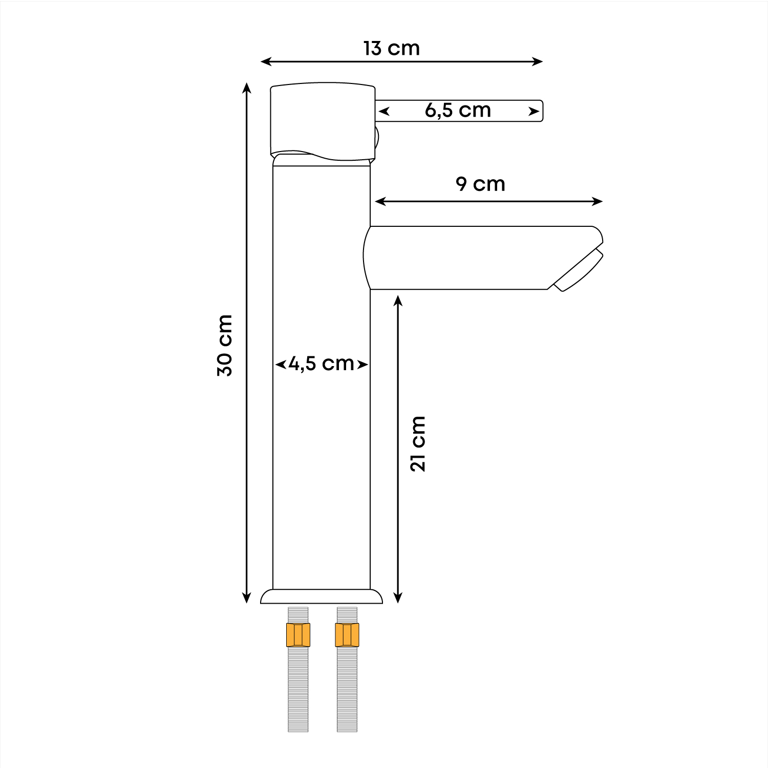 Griferia Alta Monocontrol Mezclador Pico Recto