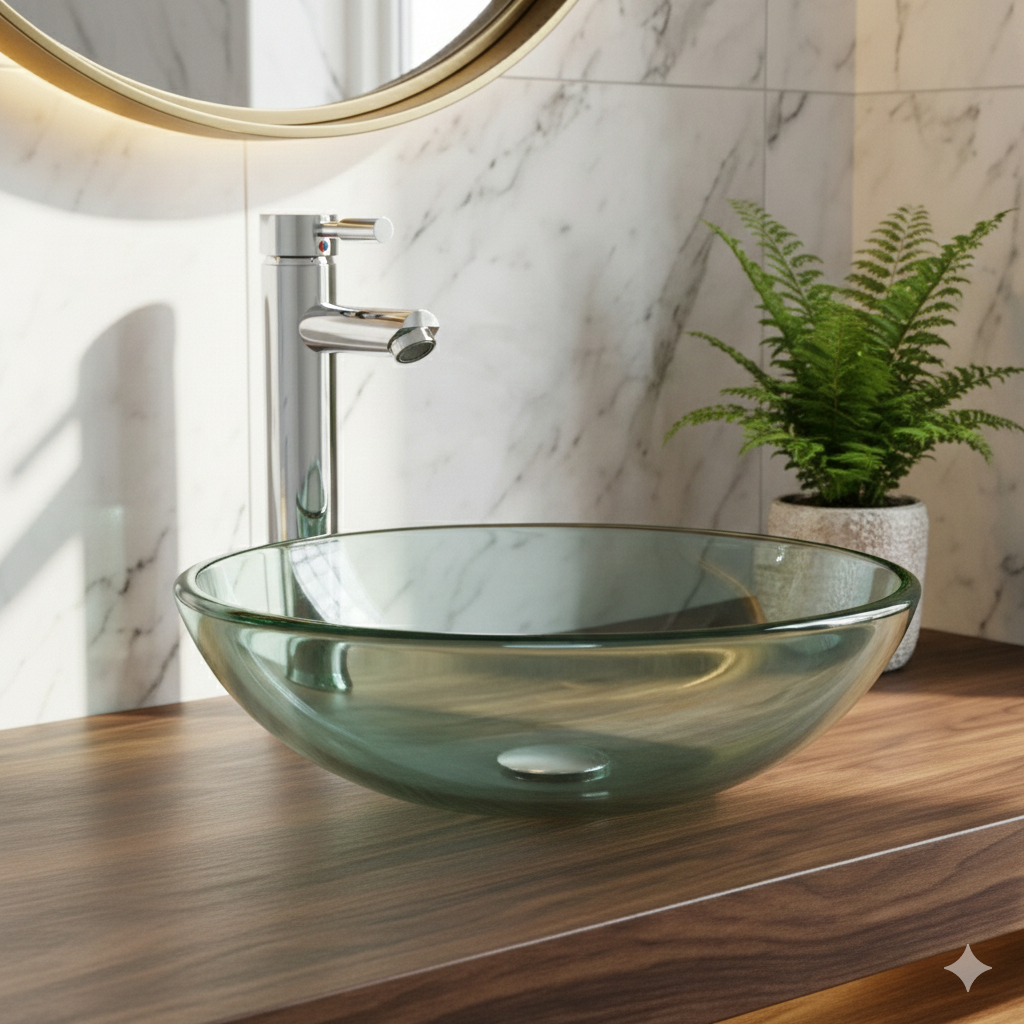 Combo Lavamanos Vidrio + Accesorios *a*