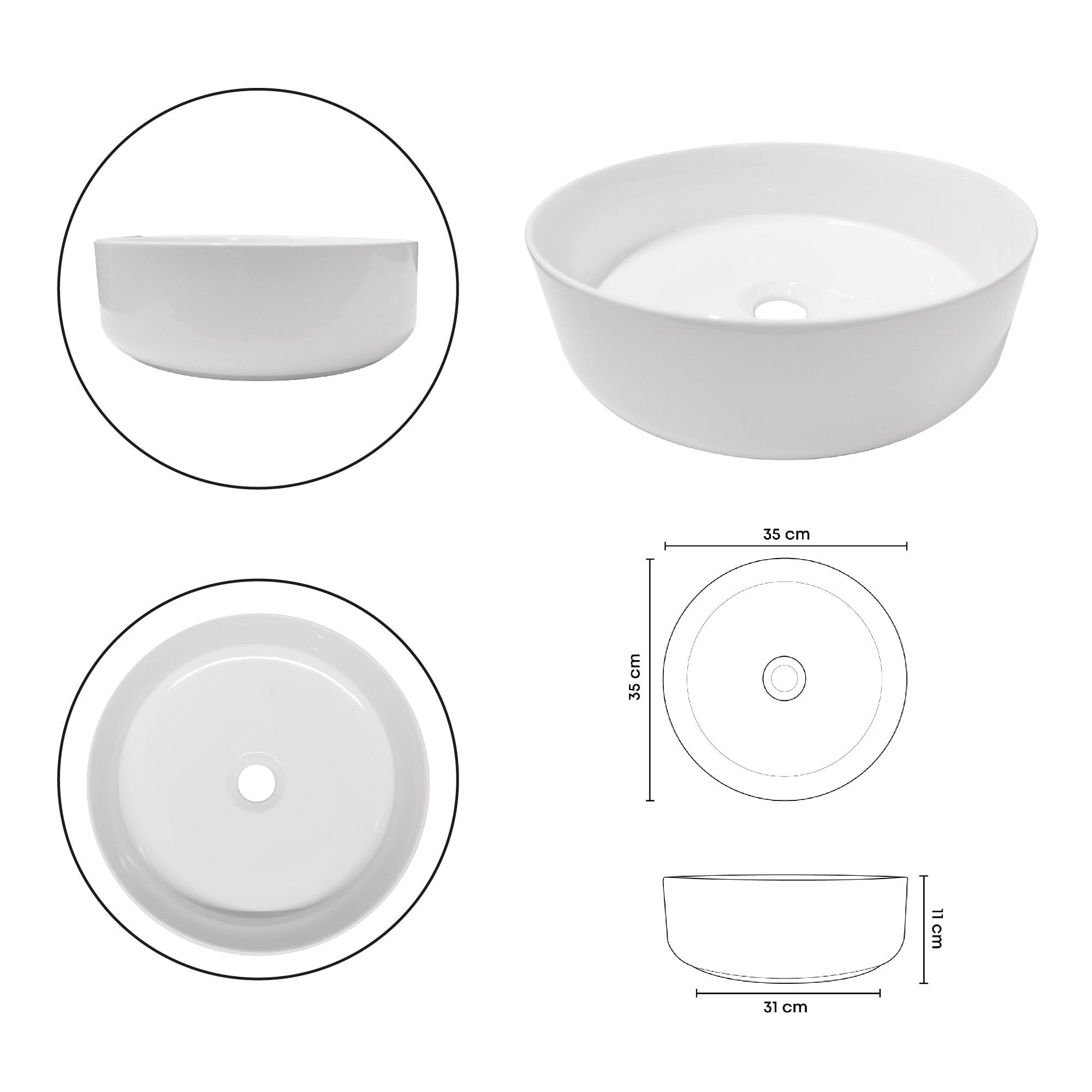 Combo Lavamanos + Griferia Mezclador Y Desague C1263 Blanco Brillante