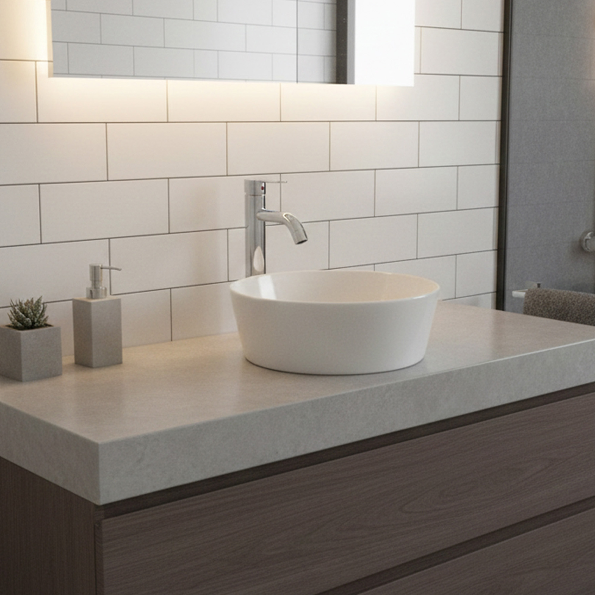 Combo Lavamanos + Griferia Mezclador Y Desague C1265 Blanco Brillante