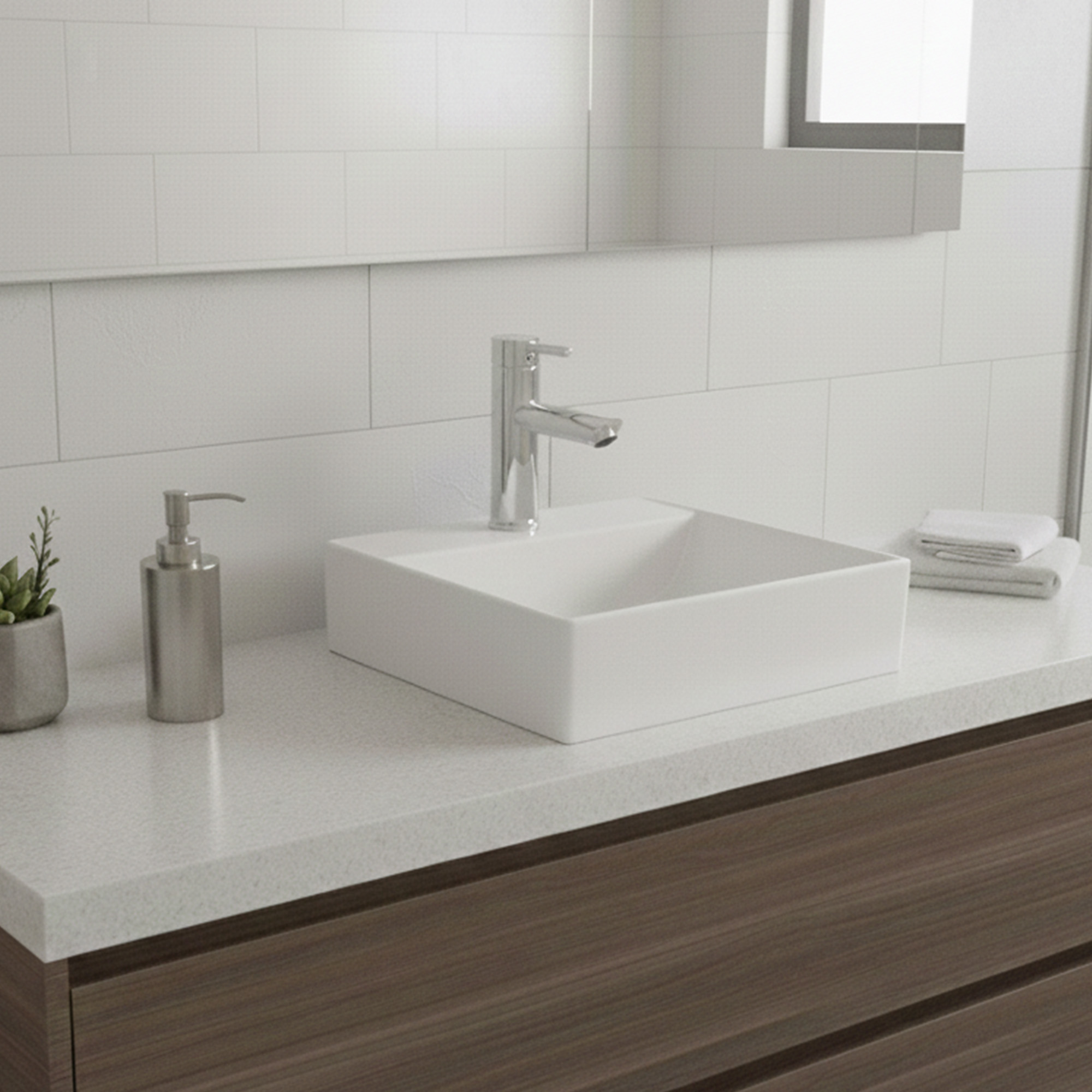 Combo Lavamanos Rectangular+ Grifería Mezcladora Ccol1018