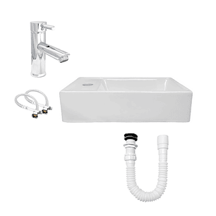 Lavamanos Pequeño Rectangular Nappo+griferia Mezcladora C688