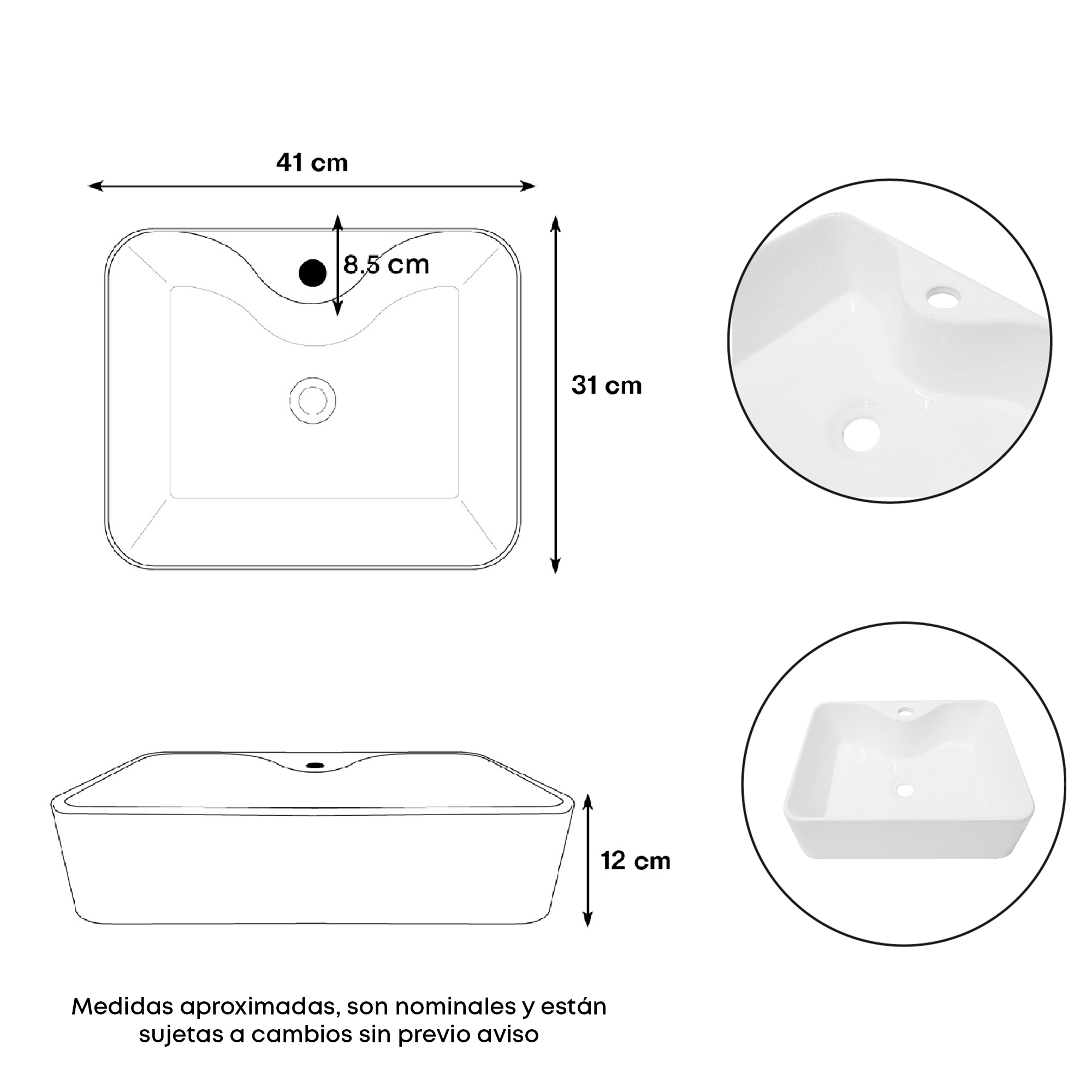 Combo Lavamanos + Grifería Mezclador y Desagüe C1230