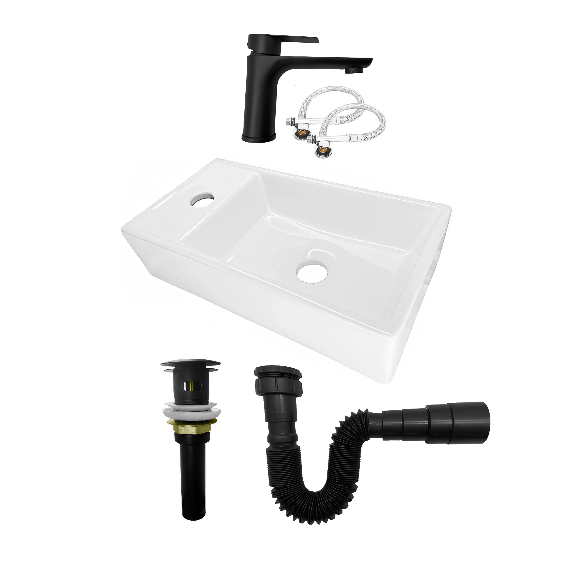 Combo Lavamanos + Grifería Mezclador + Push + Sifón C1246