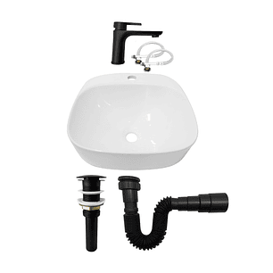 Combo Lavamanos + Grifería Mezclador + Push + Sifón C1247