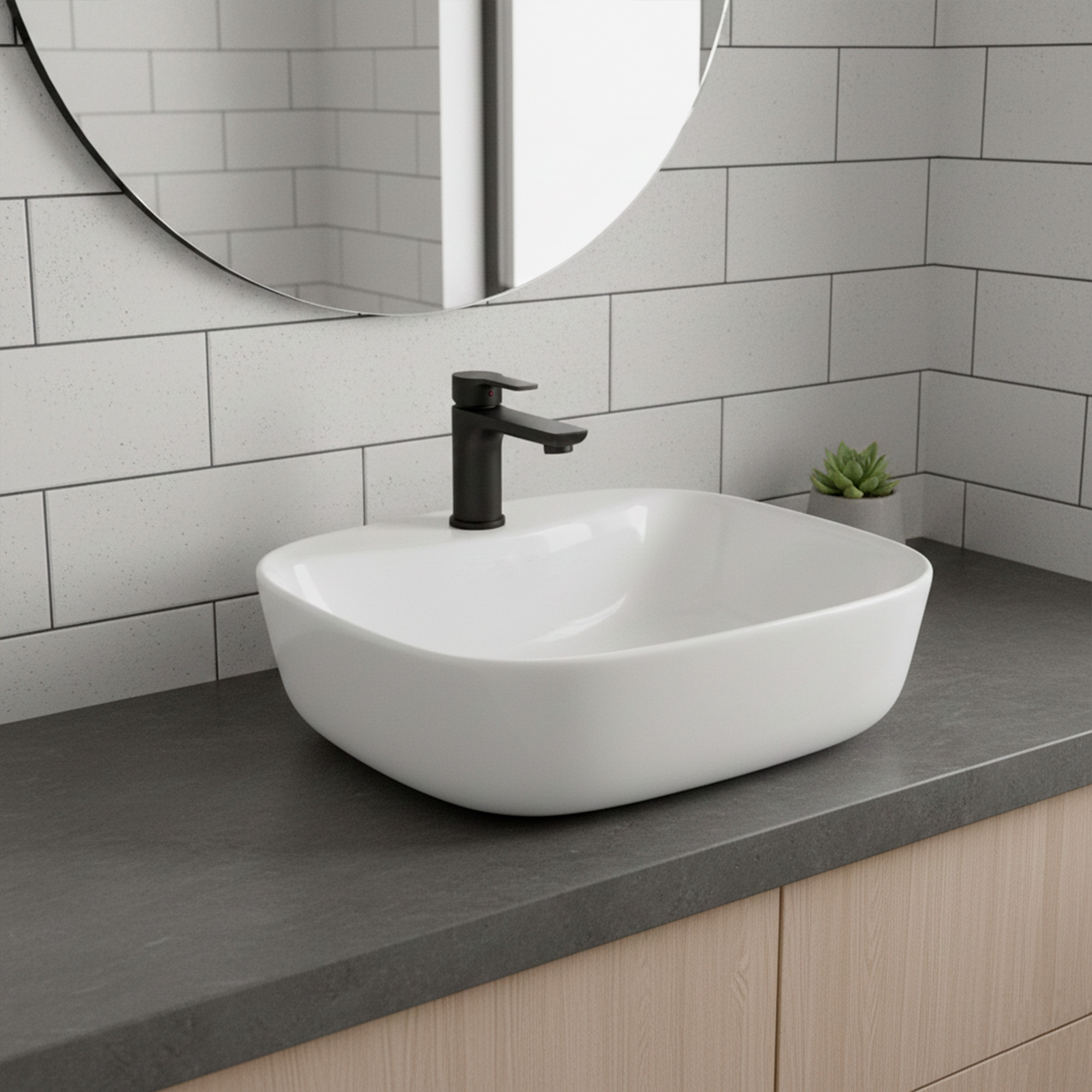 Combo Lavamanos + Grifería Mezclador + Push + Sifón C1247