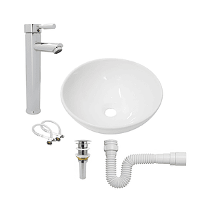 Combo Lavamanos + Grifería Mezclador + Push + Sifón C318