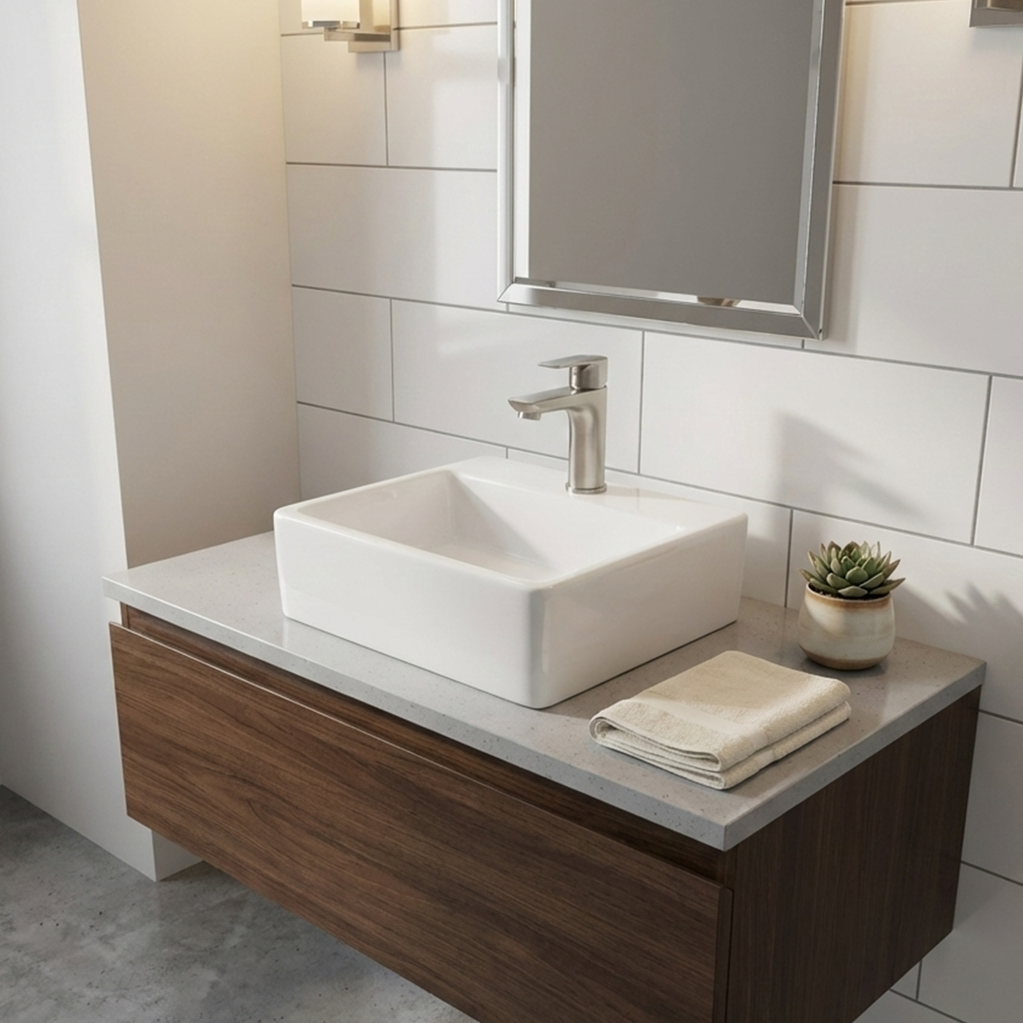 Combo Lavamanos + Grifería Mezclador Y Desagüe C1231