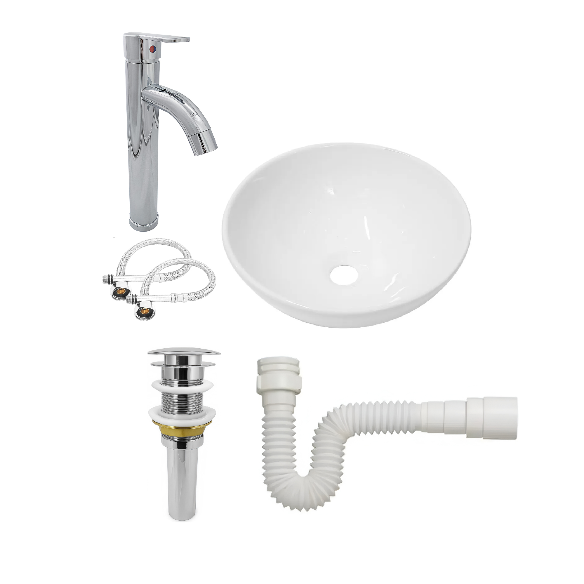 Combo Lavamanos + Grifería Mezclador + Push + Sifón C1250